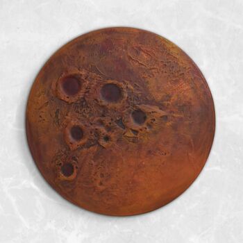 Painting titled "Mars" by Julie Max, Original Artwork, Acrylic Mounted on Wood Stretcher frame