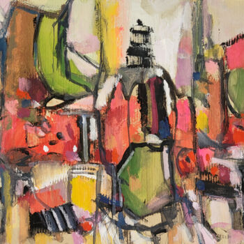 Peinture intitulée "Ailleurs et d'aille…" par Muriel Cayet, Œuvre d'art originale, Gouache Monté sur Carton