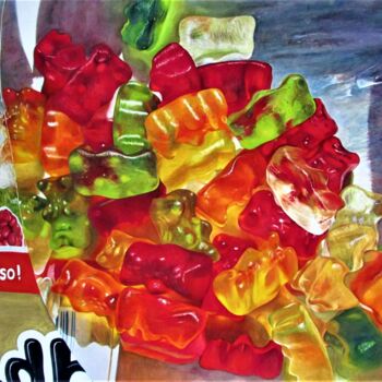 Peinture intitulée ""Tasty unhealthy go…" par Rüdiger Eggers, Œuvre d'art originale, Aquarelle