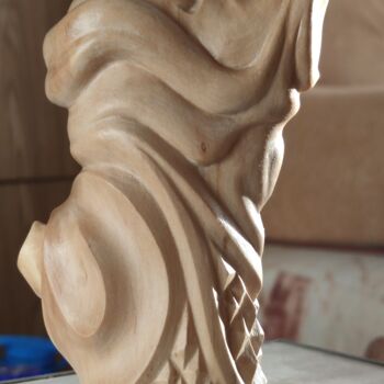 Sculpture intitulée "Alien" par Andrei Latyshev, Œuvre d'art originale, Bois