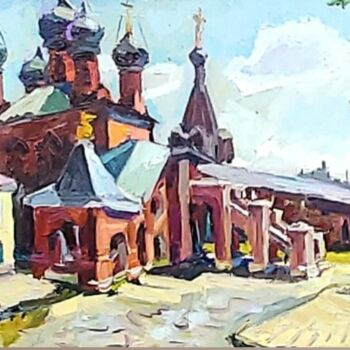 Painting titled "Лето в зените в Кру…" by Nina Silaeva, Original Artwork, Oil Mounted on Wood Panel
