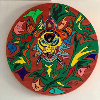 Peinture intitulée "Longwang" par Philippe Seigle, Œuvre d'art originale, Acrylique Monté sur Châssis en bois