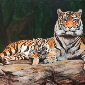 「King of The Jungle」というタイトルの絵画 Leo Budhiによって, オリジナルのアートワーク, アクリル