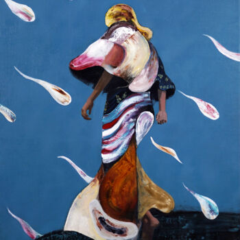 Painting titled "Paranormal Series N…" by Jay Chung, Original Artwork, Oil Mounted on Wood Stretcher frame