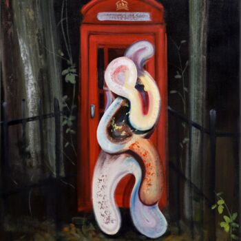 Painting titled "E = mc² Series No.01" by Jay Chung, Original Artwork, Oil Mounted on Wood Stretcher frame
