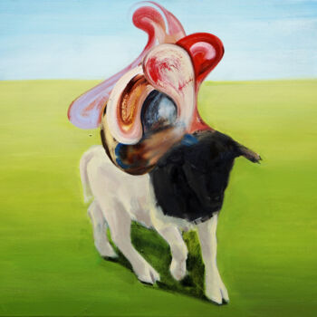 Painting titled "E = mc² Series No.04" by Jay Chung, Original Artwork, Oil Mounted on Wood Stretcher frame