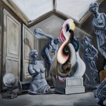 Ζωγραφική με τίτλο "Entropy Series No.01" από Jay Chung, Αυθεντικά έργα τέχνης, Λάδι Τοποθετήθηκε στο Ξύλινο φορείο σκελετό