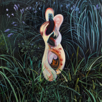 Ζωγραφική με τίτλο "Entropy Series No.03" από Jay Chung, Αυθεντικά έργα τέχνης, Λάδι Τοποθετήθηκε στο Ξύλινο φορείο σκελετό