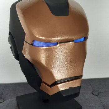 Sculpture titled "iron man BLACK & PU…" by Lightboarder, Original Artwork, Resin