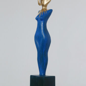 Sculptuur getiteld "SOLAR TOTEM" door Astian Rey, Origineel Kunstwerk, Hout