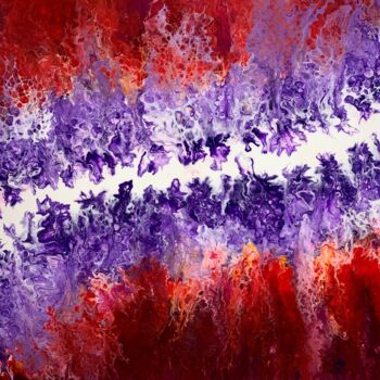 Painting titled "Rivière blanche" by Ghislaine Chapuis, Original Artwork, Acrylic Mounted on Wood Stretcher frame
