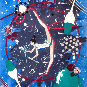Peinture intitulée "GYMNAST - acrylic,…" par Leetruka, Œuvre d'art originale, Acrylique