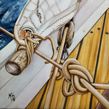 Schilderij getiteld "coin de mer pour un…" door M'Do, Origineel Kunstwerk, Acryl Gemonteerd op Frame voor houten brancard