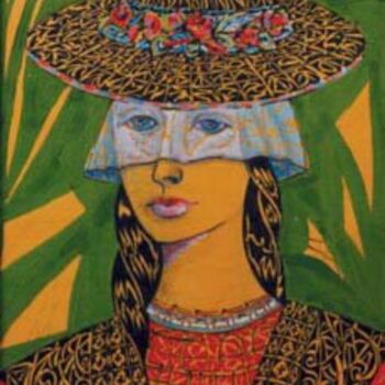 제목이 "The Girl with Veil"인 미술작품 Albert Karoyan로, 원작, 구아슈