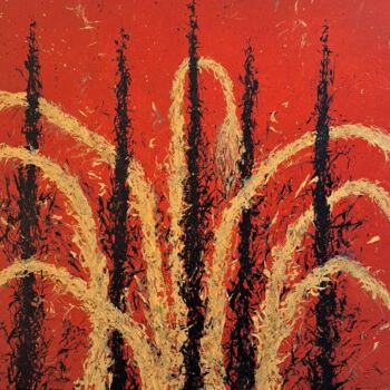 Schilderij getiteld "WHEAT and TARES" door Ed Moralez, Origineel Kunstwerk, Olie