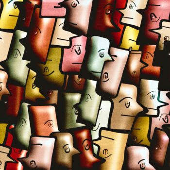 Artes digitais intitulada "People going and re…" por Blamemrken, Obras de arte originais, Pintura digital