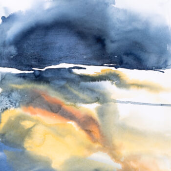 Peinture intitulée "***Abstract Landsca…" par Yuriy Kraft, Œuvre d'art originale, Aquarelle