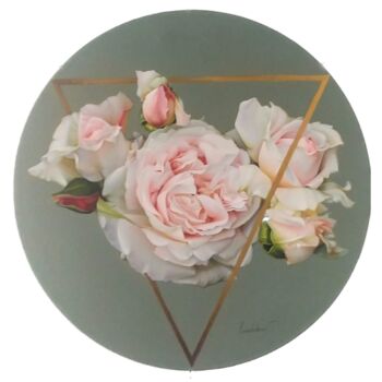 绘画 标题为“"White Roses" In Th…” 由Vasyl Luchkiv, 原创艺术品, 油