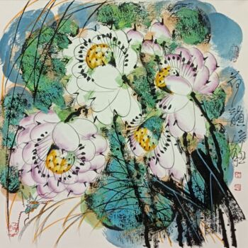Painting titled "Beautiful rhythm in…" by Dayou Lu, Original Artwork, Pigments