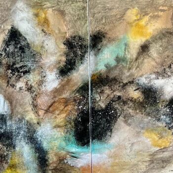 绘画 标题为“Transition” 由Karine Chauveau (KsncArt), 原创艺术品, 墨 安装在木质担架架上