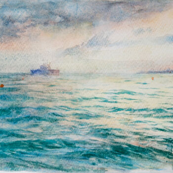 「"Black Sea" - Origi…」というタイトルの絵画 Anna Ivanovaによって, オリジナルのアートワーク, 水彩画