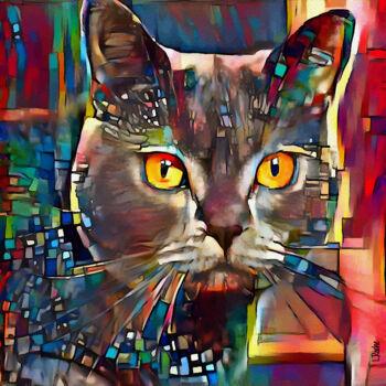 Arte digitale intitolato "Songuy, cat" da L.Roche, Opera d'arte originale, Lavoro digitale 2D