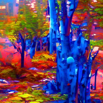 "BLUE TREES" başlıklı Dijital Sanat Mahesh Tolani tarafından, Orijinal sanat, Dijital Resim
