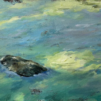 Ζωγραφική με τίτλο "" The Summer waters"" από Marina Shavyrina-Shkoliar, Αυθεντικά έργα τέχνης, Ακρυλικό Τοποθετήθηκε στο Ξύ…