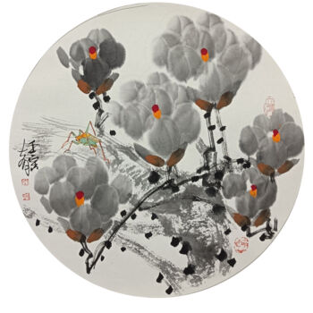 「Magnolia 玉兰 （No.169…」というタイトルの絵画 Dayou Luによって, オリジナルのアートワーク, 顔料