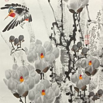 Malarstwo zatytułowany „Spring message 春消息…” autorstwa Dayou Lu, Oryginalna praca, Pigmenty