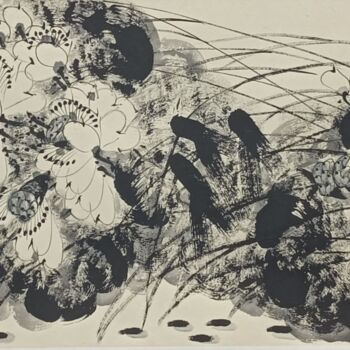 Painting titled "Fragrance of lotus…" by Dayou Lu, Original Artwork, Pigments