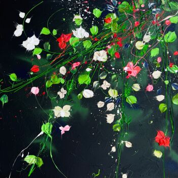 绘画 标题为“Roses On The Black…” 由Anastassia Skopp, 原创艺术品, 丙烯 安装在木质担架架上