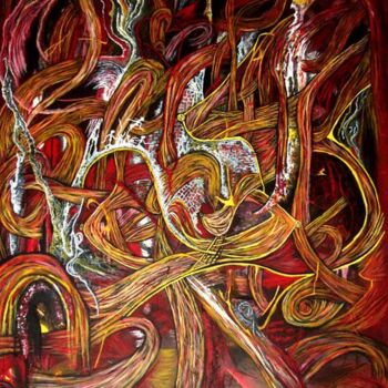 Peinture intitulée "FEMME CASSE-MURAILLE" par Yolande (Yo) Gaspard, Œuvre d'art originale
