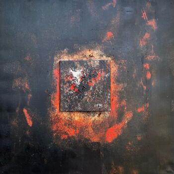 Painting titled "Magmatique" by Hervé Souffi, Original Artwork, Acrylic Mounted on Wood Stretcher frame