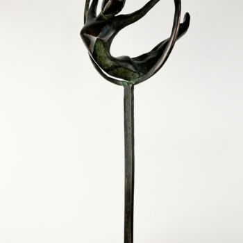 Sculpture titled "Female gymnast" by Kristof Toth, Original Artwork, Bronze