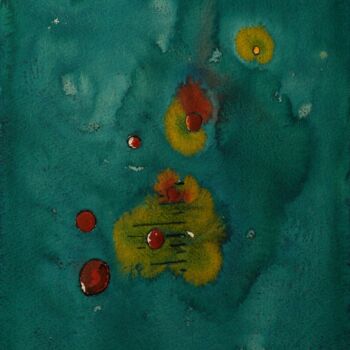 Painting titled "Suspended Time" by Arnaud Ghilain, Original Artwork, Watercolor