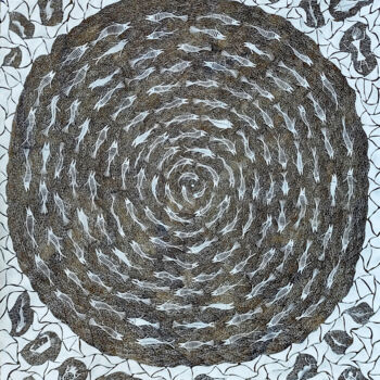 Schilderij getiteld "Fish 1" door Anil Chaitya Vangad, Origineel Kunstwerk, Acryl