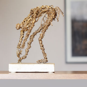 Sculpture titled "Reverence (25x19x11…" by Karen Axikyan, Original Artwork, Metals