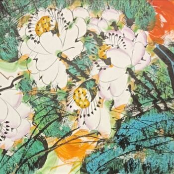 Painting titled "Fun in the fresh lo…" by Dayou Lu, Original Artwork, Pigments