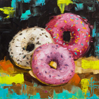 「"Donuts" - Original…」というタイトルの絵画 Anna Ivanovaによって, オリジナルのアートワーク, オイル