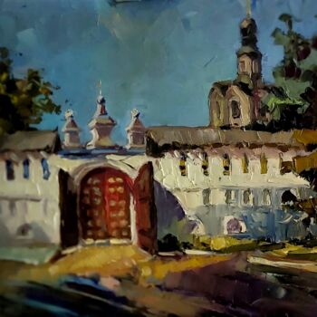 Painting titled "Ворота Спасо-Андрон…" by Nina Silaeva, Original Artwork, Oil
