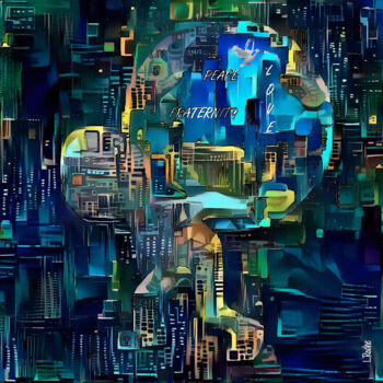 Digital Arts με τίτλο "Où va le monde ?" από L.Roche, Αυθεντικά έργα τέχνης, 2D ψηφιακή εργασία