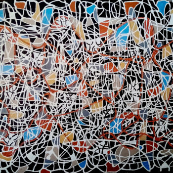 Collages getiteld "Trama No. 01" door Marcelo Mendizabal, Origineel Kunstwerk, Collages