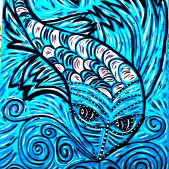 Peinture intitulée "Sous l'eau" par Fabienne Reynaud, Œuvre d'art originale, Acrylique