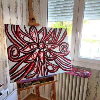 Peinture intitulée "Courbes" par Fabienne Reynaud, Œuvre d'art originale, Acrylique