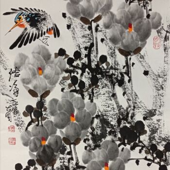 Painting titled "Pure white 洁净 （No.1…" by Dayou Lu, Original Artwork, Pigments