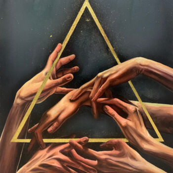 Painting titled "Pyramid" by Natali Ustimenko, Original Artwork, Oil