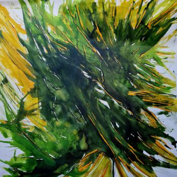 Schilderij getiteld "Forest" door Danijela Dan, Origineel Kunstwerk, Acryl Gemonteerd op Frame voor houten brancard