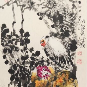 Painting titled "Harvest in the autu…" by Dayou Lu, Original Artwork, Pigments