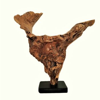 Sculpture titled "On wings of hope! A…" by Lara Shabelnik, Original Artwork, Wood